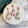 Wooden Gingerbread House Decorations Christmas Set Of Six, thumbnail 2 of 8