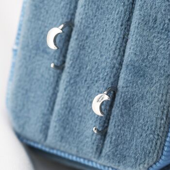 Sterilng Silver Tiny Crescent Moon Huggie Hoop Earrings, 5 of 12