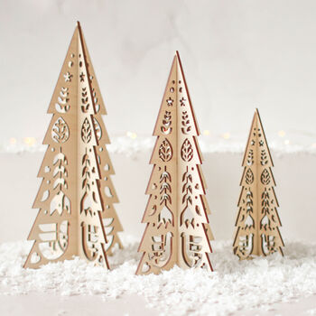 Christmas Tree Set Folk Cutout Design, 4 of 5