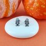 Little Enamel Skeleton Studs, thumbnail 1 of 2