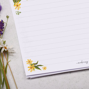 A4 Personalised Letter Writing Paper Meadow Flowers, 2 of 5