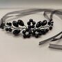 Black Crystal Ribbon Wrist Corsage, thumbnail 1 of 9