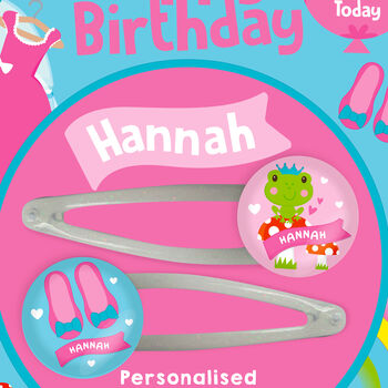 Personalised Birthday Princess Hair Clips, 4 of 4