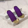 Art Deco Purple Fountain Brass Earrings, thumbnail 2 of 6