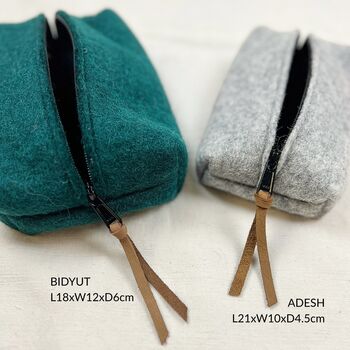 Fair Trade Unisex Boxy Felt Pouch Pencil Case Desk Tidy, 6 of 7