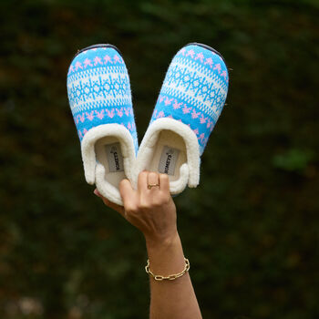 Pearl Sky Blue Nordic Women's Slippers Indoor/Garden Shoes, 3 of 10