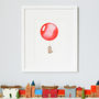 Personalised Children's Bright Red Balloon Print, thumbnail 1 of 10