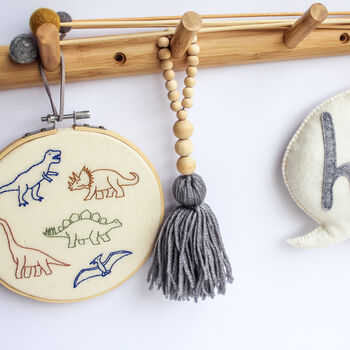Dinosaur Hand Embroidery Hoop, 7 of 9