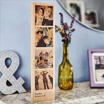 Personalised Solid Oak Wooden Photo Strip, 8 of 8