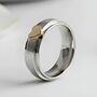 Hammered Sterling Silver Spinner Ring With Golden Heart, thumbnail 1 of 6