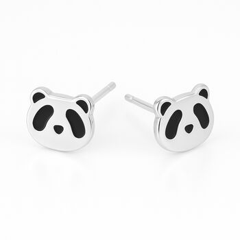 Sterling Silver Panda Stud Earrings – 7mm, 2 of 4