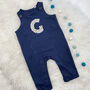 Personalised Dotty Initial Organic Baby Dungarees, thumbnail 1 of 2