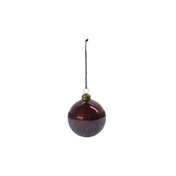 Burgundy Glitter Glass Bauble Set Of Two, 2 of 4