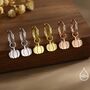 Cute Pumpkin Huggie Hoops Earrings In Sterling Silver, thumbnail 7 of 11