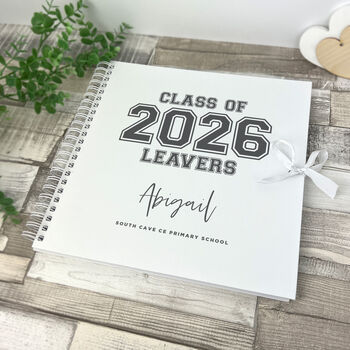 Personalised 'Class Of 2026' School Leavers Scrapbook And Friends Signing Book, 3 of 6