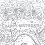 Happy Birthday Dinosaur Giant Colour In Activity Poster, thumbnail 5 of 8