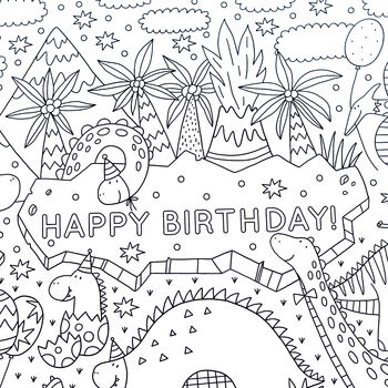 Happy Birthday Dinosaur Giant Colour In Activity Poster, 5 of 8