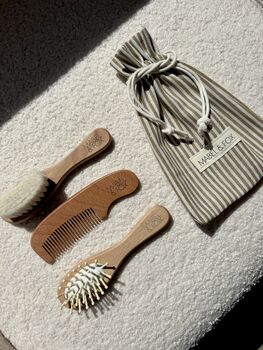Personalised Wooden Brush Set 3 Pcs Botanical, 7 of 12