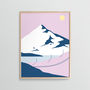 Pink Mountains 02 Fine Art Winter Skiing Print, thumbnail 2 of 4