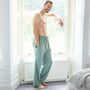 Men's ''Moss' Herringbone Brushed Cotton Pyjama Trousers, thumbnail 2 of 4