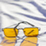 Orange Nose Bridge Angular Rectangle Aviator Sunglasses, thumbnail 8 of 8