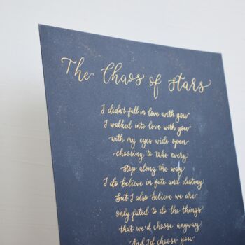 Personalised Calligraphy First Wedding Paper Anniversary Print, 3 of 6