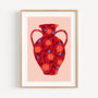 Patterned Red Vase Art Print, thumbnail 4 of 5