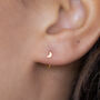 Crescent Moon Pull Through Hoop Earrings, thumbnail 1 of 8