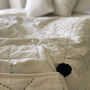 Phoebe Hand Stitched Quilted Throw Ivory And Black, thumbnail 2 of 8