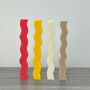 Geometric Wavy Pillar Candles Curvy Dinner Table Candle, thumbnail 8 of 9