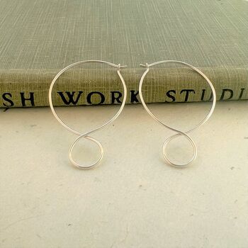 Minimal Sterling Silver Double Hoop Earrings, 4 of 6