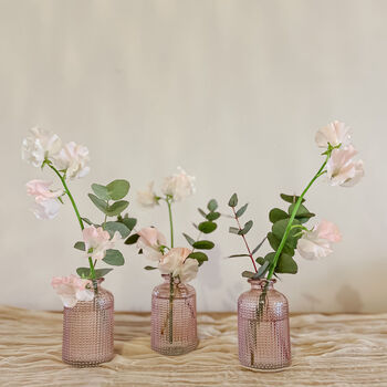 Pink Glass Bottle Vases Set Of Three, 7 of 7