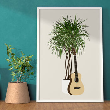 Acoustic Guitar Houseplant Print | Music Poster, 9 of 10