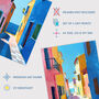 Set Three Wall Art Prints A4 Colourful Village Sea Greek, thumbnail 4 of 7