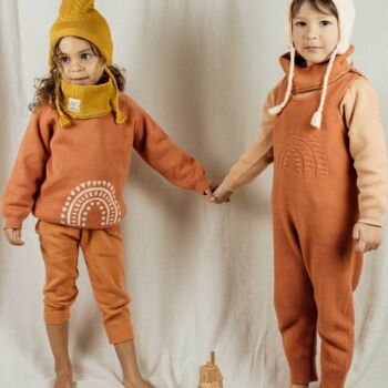 Rainbow Spice Chunky Knit Baby / Children's Dungarees, 6 of 7