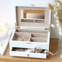 Personalised Flowers White Embroidered Jewellery Box, thumbnail 2 of 7