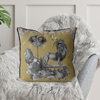 Lion Cushion In Honey Gold, 4 of 6