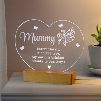 Personalised Floral Heart LED Night Light, 5 of 8