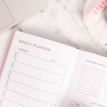 Undated Weekly Pink A5 Planner Notebook Diary, 2 of 5