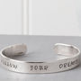 Sterling Silver Personalised Message Cuff, thumbnail 1 of 6