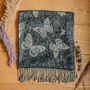 All Over Butterfly Ombre Pashmina Scarf Black Mix, thumbnail 5 of 9