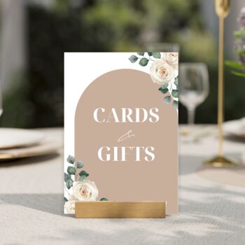 Beige Cards And Gifts Wedding Sign Board, 5 of 5