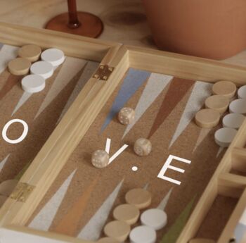 Personalised Luxury Wooden Backgammon Set, 2 of 4