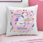 Personalised Pink Unicorn Cushion For Girls, thumbnail 1 of 4