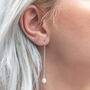 Sterling Silver Freshwater Pearl Threader Earrings, thumbnail 6 of 10