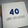 Personalised Happy 40th Glitter Milestone Birthday Card, thumbnail 6 of 6