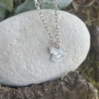 Rocking Horse Charm Sterling Silver Necklace, 2 of 4