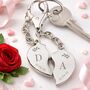 Gift For Him And Her Two Matching Hearts Keyrings, thumbnail 1 of 6