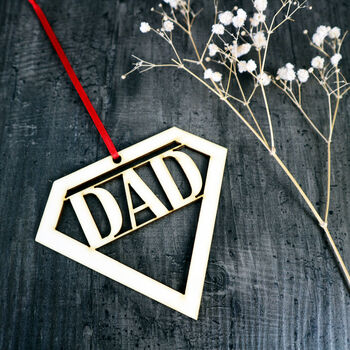 Diamond Dad Father's Day Card With Woodcut Keepsake, 2 of 6
