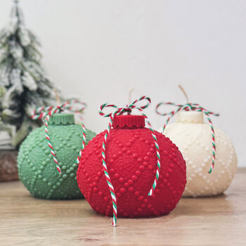 Christmas Bauble Candle Festive Beaded Bauble Decoration, 3 of 10
